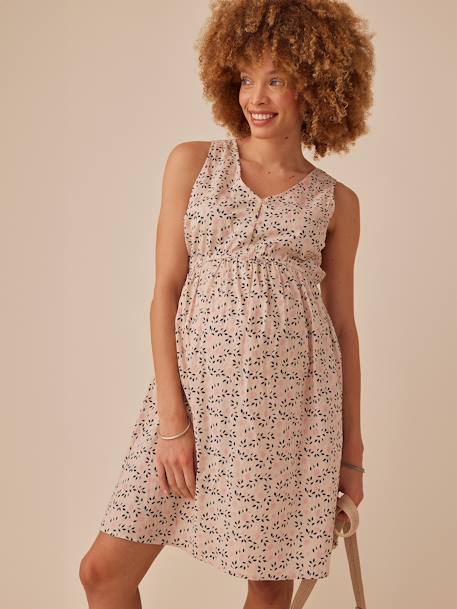 Robe de grossesse motifs fleurs irisés sable - vertbaudet enfant 