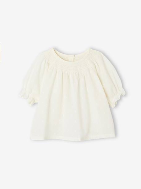 Combo for Babies: Dotted Blouse, Printed Skirt & Headband ecru - vertbaudet enfant 