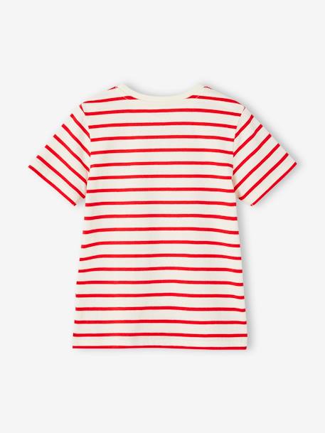 T-shirt garçon rayé manches courtes bleu azur+dark bleu indigo rayé+rayé jaune+rayé rouge+sauge rayé - vertbaudet enfant 