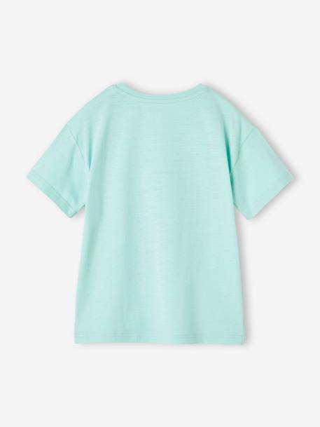 Fun T-Shirt with Animal, for Boys azure+turquoise+white - vertbaudet enfant 