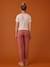 Pantalon grossesse en gaze de coton style paperbag sable+vieux rose - vertbaudet enfant 