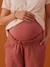 Pantalon grossesse en gaze de coton style paperbag sable+vieux rose - vertbaudet enfant 