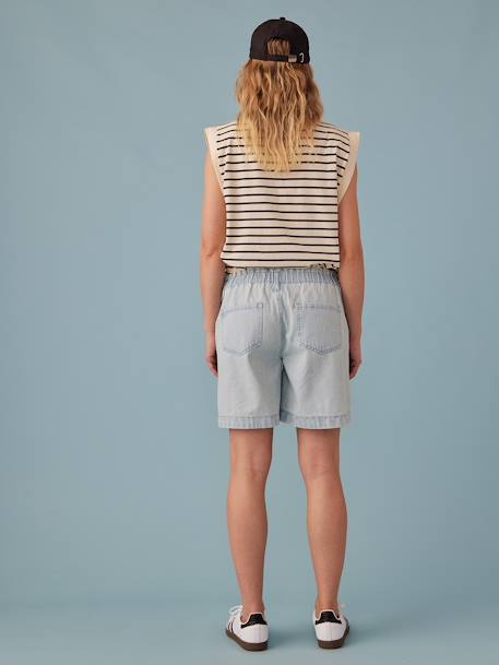 Short grossesse en jean effet paperbag denim bleached - vertbaudet enfant 