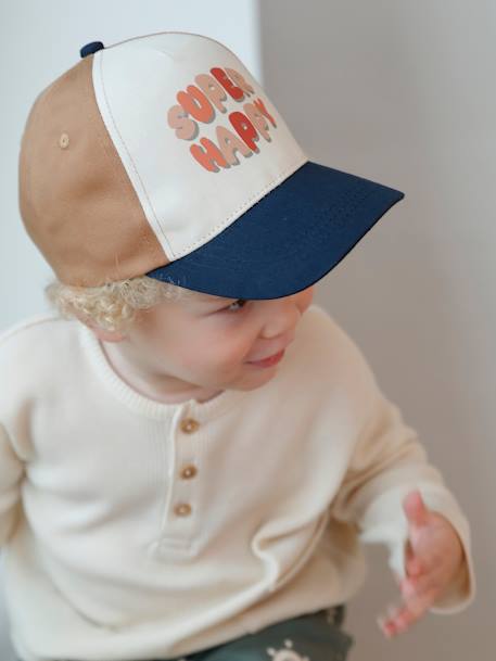 Casquette 'Super Happy' bébé garçon écru - vertbaudet enfant 