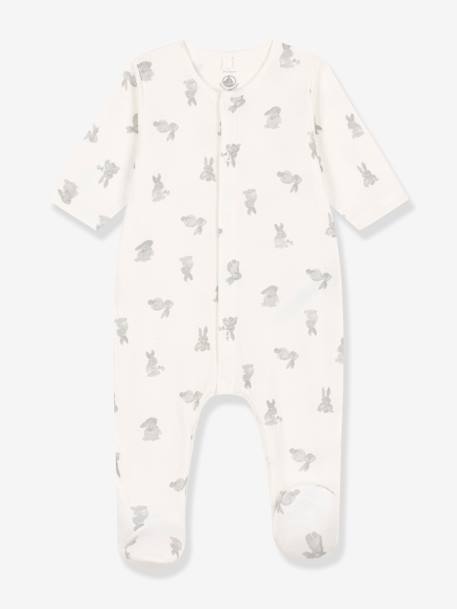 Rabbits Sleepsuit in Tubique for Babies, by Petit Bateau white - vertbaudet enfant 