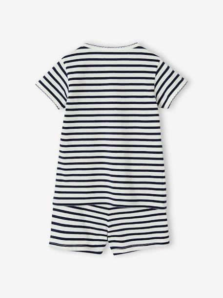 Pack of 2 Striped Short Pyjamas for Girls navy blue - vertbaudet enfant 