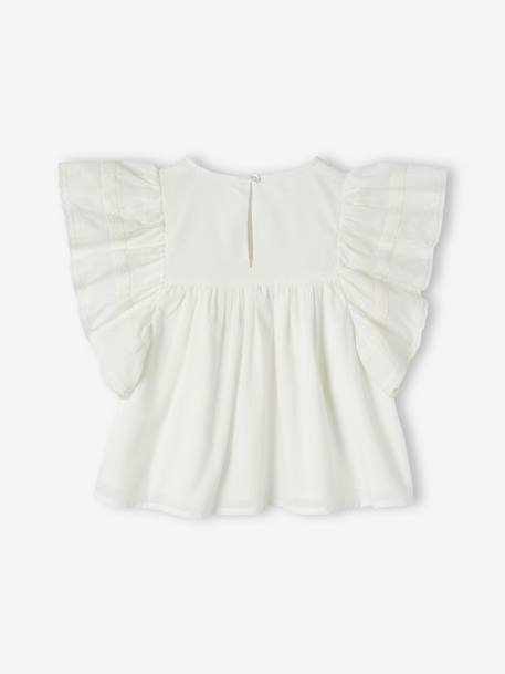 Blouse brodée à volants fille écru - vertbaudet enfant 