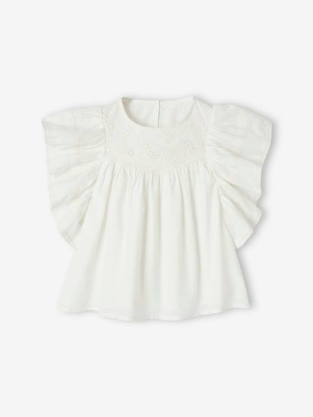 Blouse brodée à volants fille écru - vertbaudet enfant 