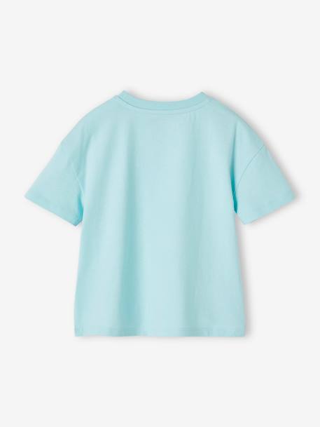 Tee-shirt uni Basics fille manches courtes rose bonbon+turquoise+vert amande - vertbaudet enfant 