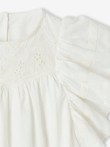 Blouse brodée à volants fille écru - vertbaudet enfant 