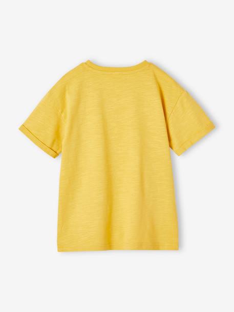 Tee-shirt motif vintage garçon manches courtes roulottées jaune - vertbaudet enfant 