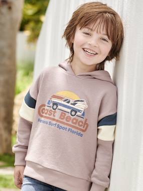 Hoodie with Graphic Motif & Colourblock Sleeves for Boys  - vertbaudet enfant