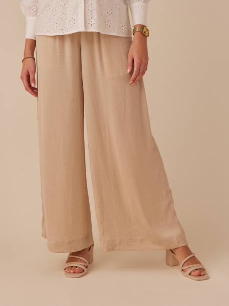 Pantalon de grossesse fluide style palazzo sable - vertbaudet enfant 