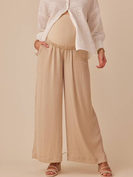 Pantalon de grossesse fluide style palazzo sable - vertbaudet enfant 