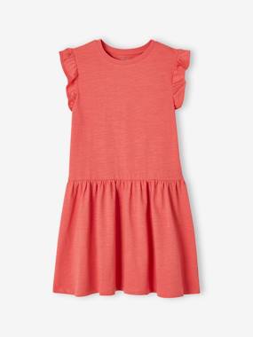 Dress with Ruffle on the Sleeves, for Girls  - vertbaudet enfant