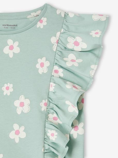 T-Shirt + Shorts Combo for Girls aqua green+pale pink+rose - vertbaudet enfant 