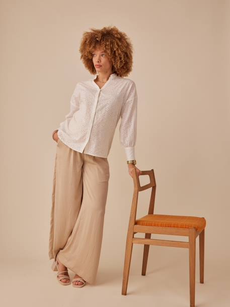 Shirt in Broderie Anglaise for Maternity, by ENVIE DE FRAISE ecru - vertbaudet enfant 