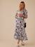 Robe longue grossesse esprit bohème boutonnée bleu roi+grenadine+noir - vertbaudet enfant 