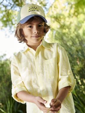 Striped Linen-Effect Shirt for Boys  - vertbaudet enfant