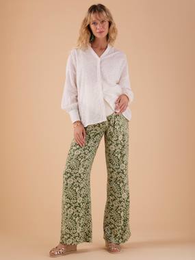 Maternity-Trousers-Fluid Trousers with Floral Motifs for Maternity, by ENVIE DE FRAISE