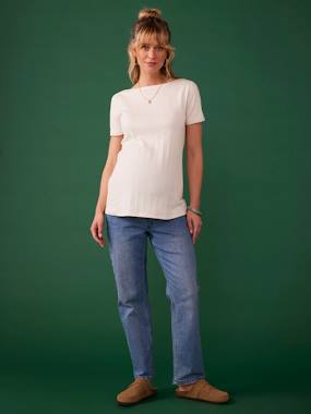 Tee-shirt de grossesse décolleté dos maille désaiguillée - vertbaudet enfant -Tee-shirt de grossesse décolleté dos maille désaiguillée