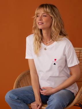 Organic Cotton T-Shirt with "Mummy" Embroidery for Maternity, by ENVIE DE FRAISE  - vertbaudet enfant