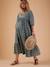 Robe longue grossesse esprit bohème écru+vert - vertbaudet enfant 