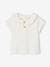 Rib Knit T-Shirt with Frilled Collar for Babies ecru - vertbaudet enfant 