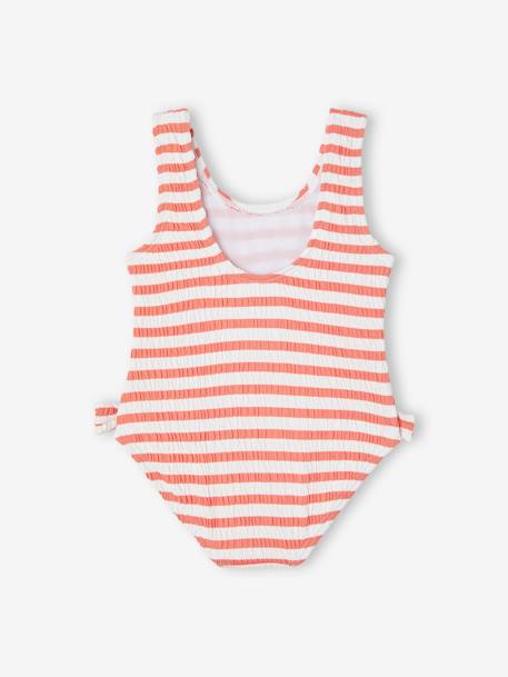 Striped Swimsuit for Baby Girls apricot - vertbaudet enfant 