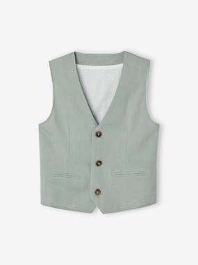 Occasion Wear Cotton/Linen Waistcoat for Boys  - vertbaudet enfant