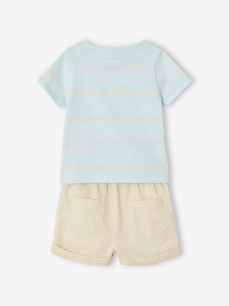T-Shirt + Shorts Ensemble for Babies sky blue - vertbaudet enfant 
