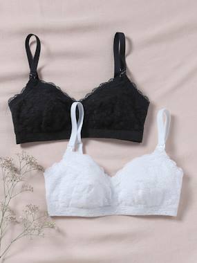 -Lot de 2 brassières d'allaitement microfibre et dentelle