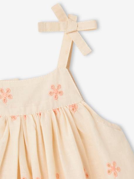 Robe brodée et son bandeau assorti bébé écru - vertbaudet enfant 