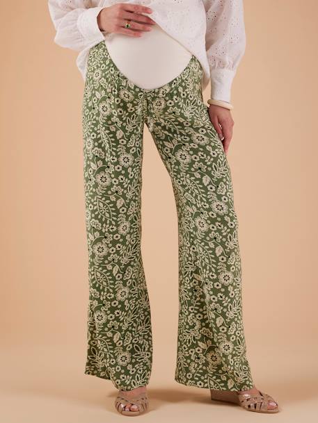 Fluid Trousers with Floral Motifs for Maternity, by ENVIE DE FRAISE green - vertbaudet enfant 
