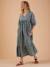 Robe longue grossesse esprit bohème écru+vert - vertbaudet enfant 