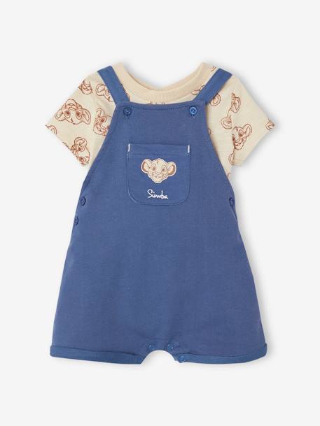The Lion King T-Shirt + Dungaree Shorts Combo for Babies, by Disney® indigo - vertbaudet enfant 