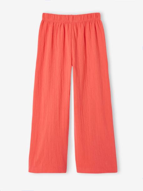 Pantalon fille legging large blanc imprimé+corail+marine+mauve+vert sauge - vertbaudet enfant 