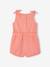Dual Fabric Playsuit with Bows for Babies coral - vertbaudet enfant 