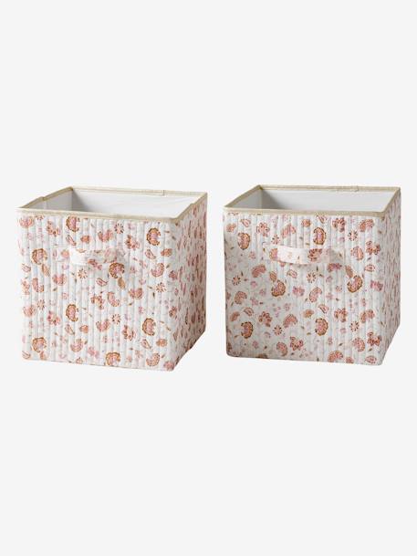 Set of 2 Storage Boxes, Indian Folk printed pink - vertbaudet enfant 