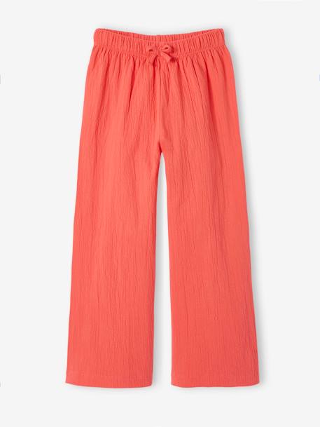 Pantalon fille legging large blanc imprimé+corail+marine+mauve+vert sauge - vertbaudet enfant 