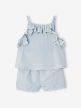 Ensemble bébé : blouse à bretelles + short brodé  - vertbaudet enfant