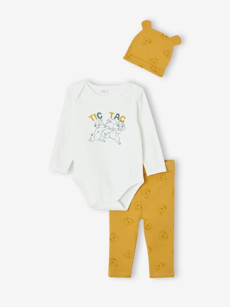 Disney® Chip 'n' Dale Bodysuit + Trousers + Beanie Ensemble for Baby Boys mustard - vertbaudet enfant 