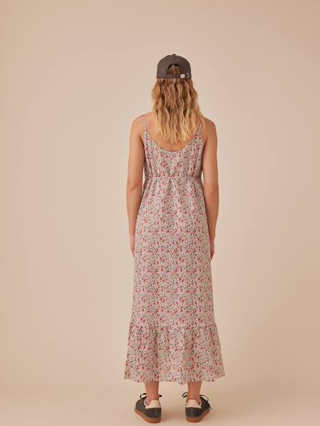 Robe grossesse à bretelles motifs fleurs écru - vertbaudet enfant 