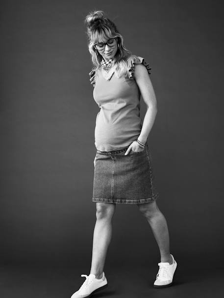 Short Denim Skirt for Maternity by ENVIE DE FRAISE stone - vertbaudet enfant 