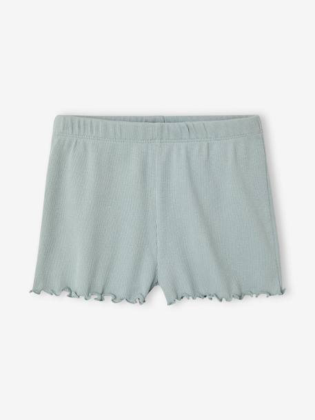 Pack of 2 Short Pyjamas in Rib Knit for Girls grey blue - vertbaudet enfant 