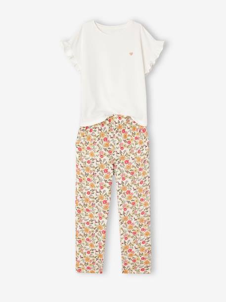 Pantalon Large Fille VERTBAUDET Morpho Medium - Coupe évasée, Taille Ajustable, 100% Coton - Tour De Hanches Medium