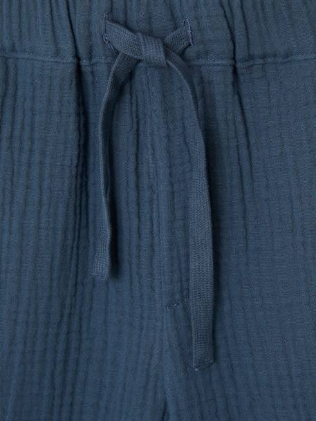 Cotton Gauze T-Shirt & Shorts Combo for Boys night blue - vertbaudet enfant 
