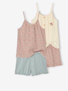 Pack of 2 Short Pyjamas in Rib Knit for Girls  - vertbaudet enfant