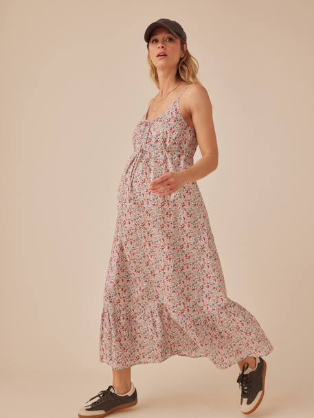 Robe grossesse à bretelles motifs fleurs écru - vertbaudet enfant 