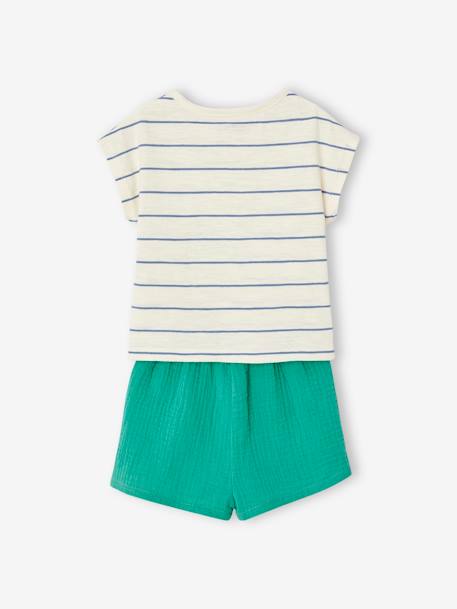 T-Shirt + Shorts Ensemble for Babies mint green - vertbaudet enfant 